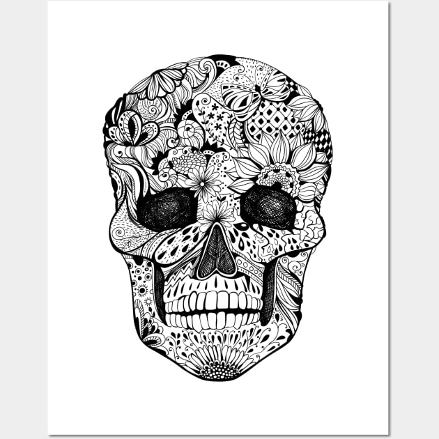 Floral skull Wall Art by katerinamk